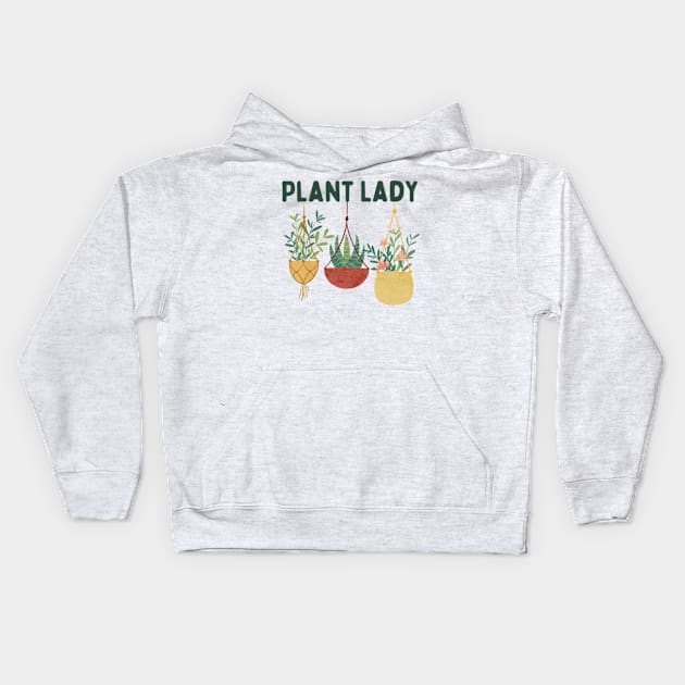 Hanging Planters Pack For Plant Lady Kids Hoodie by larfly